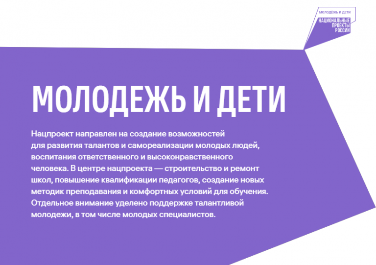 Национальный проект "Молодежь и дети"